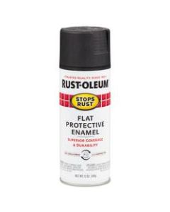 Rust-Oleum Stops Rust Protective Enamel Spray Paint, 12 Oz, Flat Black