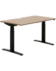 Allermuir Slide Electric Height-Adjustable Standing Desk, 29inH x 54inW x 30inD, Walnut/Black