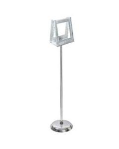 Azar Displays 2-Pocket Acrylic Literature Holder Floor Stand, 46inH x 10inW x 10inD, Clear