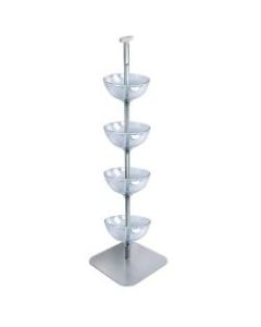 Azar Displays Tiered Bowl Floor Display With Flat Base, 4 Tiers, 12inD, Clear