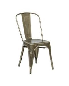 Office Star Bristow Armless Chair, Gunmetal, Set Of 4 Chairs