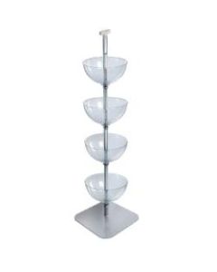 Azar Displays Tiered Bowl Floor Display With Flat Base, 4 Tiers, 14inD, Clear