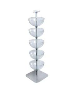 Azar Displays Tiered Bowl Floor Display With Flat Base, 5 Tiers, 14inD, Clear