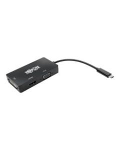 Tripp Lite USB C Multiport Adapter HDMI / DVI / VGA 4Kx2K USB Type C Black - for Notebook/Tablet PC/Desktop PC/Smartphone - USB 3.1 Type C - 1 x USB Ports - HDMI - DVI - VGA - Thunderbolt - Wired