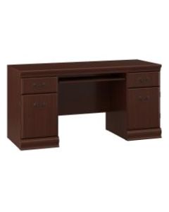 Bush Furniture Birmingham Credenza Desk with Keyboard Tray and Storage, Harvest Cherry, Standard Delivery