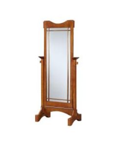 Powell Lillford Cheval Freestanding Mirror, 60inH x 25-1/4inW x 16-1/4inD, Mission Oak