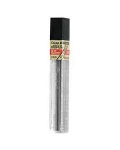 Pentel Super Hi-Polymer Leads, 0.5 mm, 2H, Hard, 12 Leads Per Tube