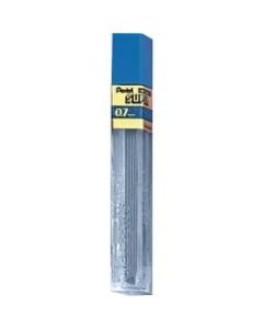 Pentel Super Hi-Polymer Lead Refills, Medium Point, 0.7 mm, 2H Hardness, Tub Of 12 Refills