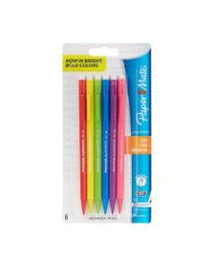Paper Mate Sharpwriter Mechanical Pencils, #2 Lead, 0.7 mm, Assorted Barrel Colors, Pack Of 6