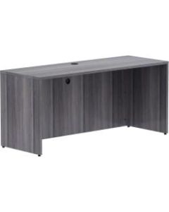 Lorell Weathered Charcoal Laminate Desking - 66in x 24in x 29.5inCredenza Shell, 1in Top - Material: Polyvinyl Chloride (PVC) Edge - Finish: Weathered Charcoal Laminate, Silver Brush