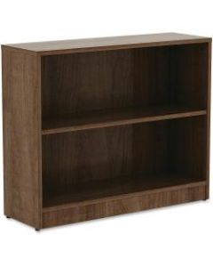 Lorell Laminate Bookcase, 2-Shelf, 30inH, Walnut