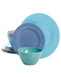 Gibson Brist 12-Piece Dinnerware Set, Assorted Colors