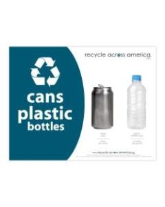 Recycle Across America Cans And Plastics Standardized Recycling Labels, CP-8511, 8 1/2in x 11in, Dark Teal