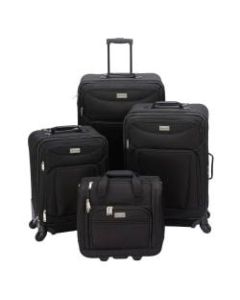Overland Geoffrey Beene Hempstead 4-Piece Luggage Set, Black