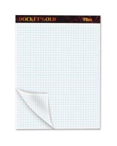 TOPS Docket Gold Planner Pad - 80 Sheets - Both Side Ruling Surface - Quad Ruled - 4 Horizontal Squares - 4 Vertical Squares - 8 1/2in x 11 3/4in - White Paper - Black Cover - Heavyweight, Perforated, Easy Tear, Acid-free - 1 / Pad