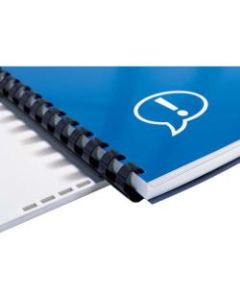 GBC CombBind 4011485G Binding Spine - 0.38in Maximum Capacity - 55 x Sheet Capacity - Round - Navy - Plastic - 100 Pack
