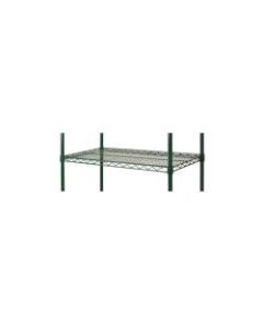 Focus Foodservice Epoxy-Coated Wire Shelf, 2inH x 24inW x 18inD, Green