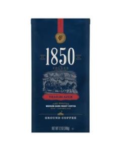 Folgers 1850 Ground Coffee, Medium-Dark Roast, TraiLb Perlazer, 12 Oz Per Bag, Carton Of 6 Bags
