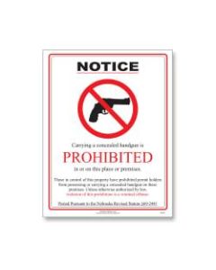 ComplyRight State Weapons Law Poster, English, Nebraska, 8 1/2in x 11in