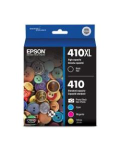 Epson 410XL Claria Premium High-Yield Black And Photo Black & Cyan/Magenta/Yellow Ink Cartridges, Pack Of 5, T410XL-BCS