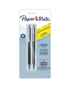 Paper Mate Advanced Metal Barrel Mechanical Pencils, 0.7 mm, Gray/Black Barrels, Pack Of 2 Pencils