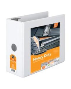 Wilson Jones Heavy-Duty Locking View 3-Ring Binder With Spine Finger Hole, 5in D-Rings, 48% Recycled, White