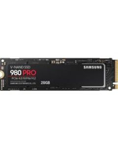 Samsung 980 PRO MZ-V8P250B/AM 250 GB Solid State Drive - M.2 2280 Internal - PCI Express NVMe (PCI Express NVMe 4.0 x4) - Desktop PC, Notebook Device Supported - 6400 MB/s Maximum Read Transfer Rate - 256-bit Encryption Standard - 5 Year Warranty