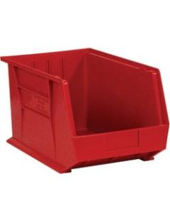 Office Depot Brand Plastic Stack & Hang Bin Boxes, Small Size, 10 3/4in x 8 1/4in x 7in, Red, Pack Of 6