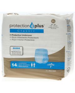 Protection Plus Classic Protective Underwear, X-Large, 56 - 68in, White, 14 Per Bag, Case Of 4 Bags