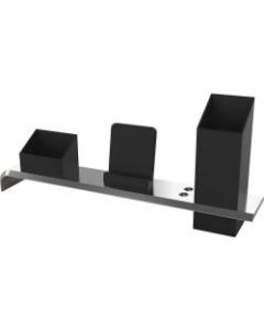Artistic Strategic Desktop Organizer - 4.3in Height x 13.4in Width3in Length - Desktop - Black, Silver - Plastic - 1 Each