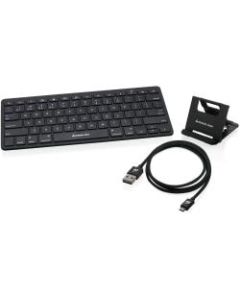 IOGEAR Bluetooth Keyboard with Stand and Reversible Micro USB Cable - Wireless Connectivity - Bluetooth - Tablet, Smartphone, Gaming Console, Computer - Mac, Android, Windows, iOS - Scissors Keyswitch