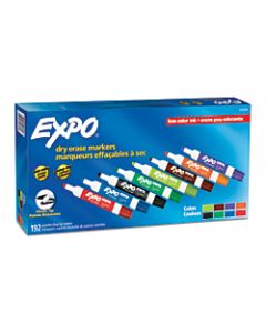EXPO Low-Odor Dry-Erase Markers, Chisel Tip, Assorted Colors, Pack Of 192