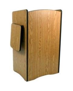 AmpliVox SW3230 - Wireless Multimedia Computer Lectern - Rectangle Top - 26in Table Top Width x 20in Table Top Depth - 44in Height - Walnut, Laminated - Melamine