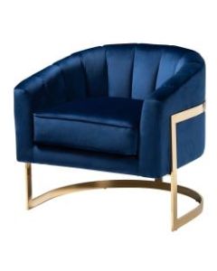 Baxton Studio 9264 Glam Lounge Chair, Dark Royal Blue