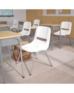 Flash Furniture HERCULES Series Ergonomic Shell Stack Chairs, White, Set Of 5 Chairs