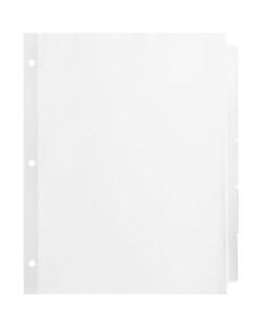Business Source Reinforced Hole Punched Indexes - 5 Write-on Tab(s) - 3 Hole Punched - White Divider - 36 / Box