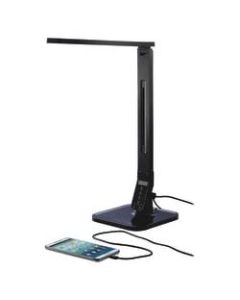 Lorell LED Smart USB Desk Lamp, 18-5/16inH, Black