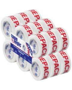 Tape Logic Preprinted Repack Carton Sealing Tape, 3in Core, 2in x 110 Yd., Red/White, Case Of 18