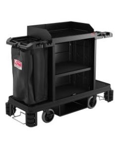 Suncast Commercial Housekeeping Cart, Premium, 49-3/4in x 24in, Black