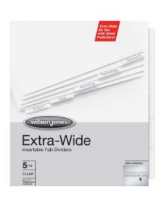 Wilson Jones Extra-Wide Insertable Indexes, 5-Tab, Clear