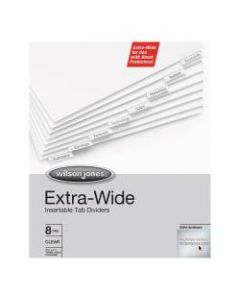 Wilson Jones Extra-Wide Insertable Indexes, 8-Tab, Clear