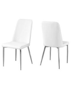 Monarch Specialties Aaliyah Dining Chairs, White/Chrome, Set Of 2 Chairs