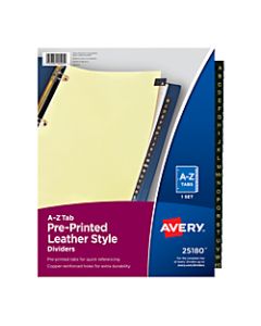 Avery 30% Recycled Copper-Reinforced Leather Style Tab Dividers, A-Z
