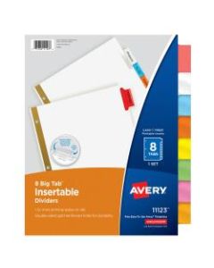 Avery Big Tab Insertable Dividers, Gold Reinforced, White/Multicolor, 8-Tab
