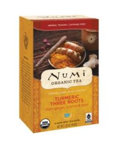 Numi Turmeric Organic Tea Licorice, Spicy Ginger, Turmeric, 1.4 Oz, Carton Of 12