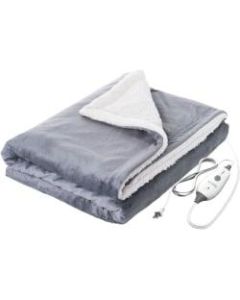 Pure Enrichment PureRelief Plush Heated Throw Blanket, 50in x 60in, Charcoal Gray