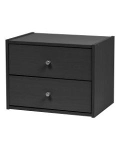IRIS TACHI 13inH Modular Stacking Storage Box With Drawers, Black