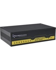 Brainboxes 8 Port RS232 Ethernet to Serial Adapter - DIN Rail Mountable, Wall-mountable - TAA Compliant