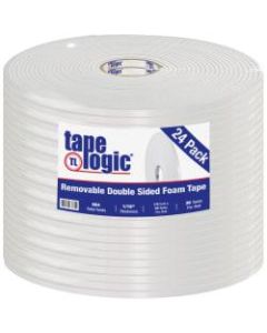 Tape Logic Removable Double-Sided Foam Tape, 1/2in x 36 Yd., White, Case Of 24 Rolls