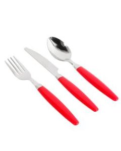 Gibson Home Palmdale 12-Piece Stainless-Steel Flatware Set, Red